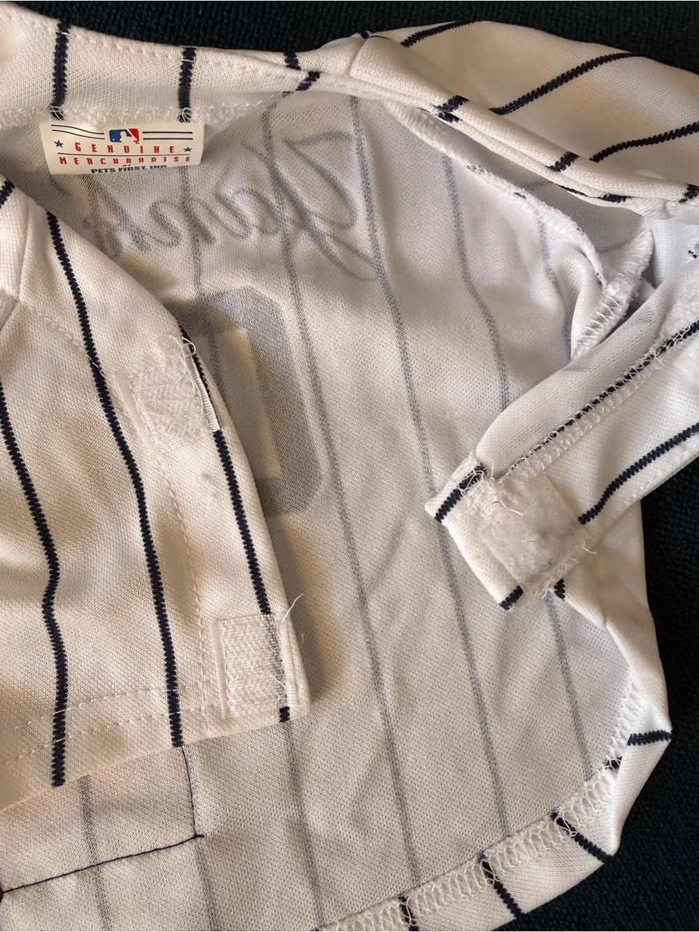 Pets Dog New York Yankees White & Navy Pinstripe Button-Front Shirt